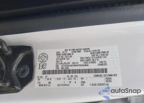 2017 Ford F-150 Xlt from USA, damaged, VIN 1FTEW1EP6HFB25464